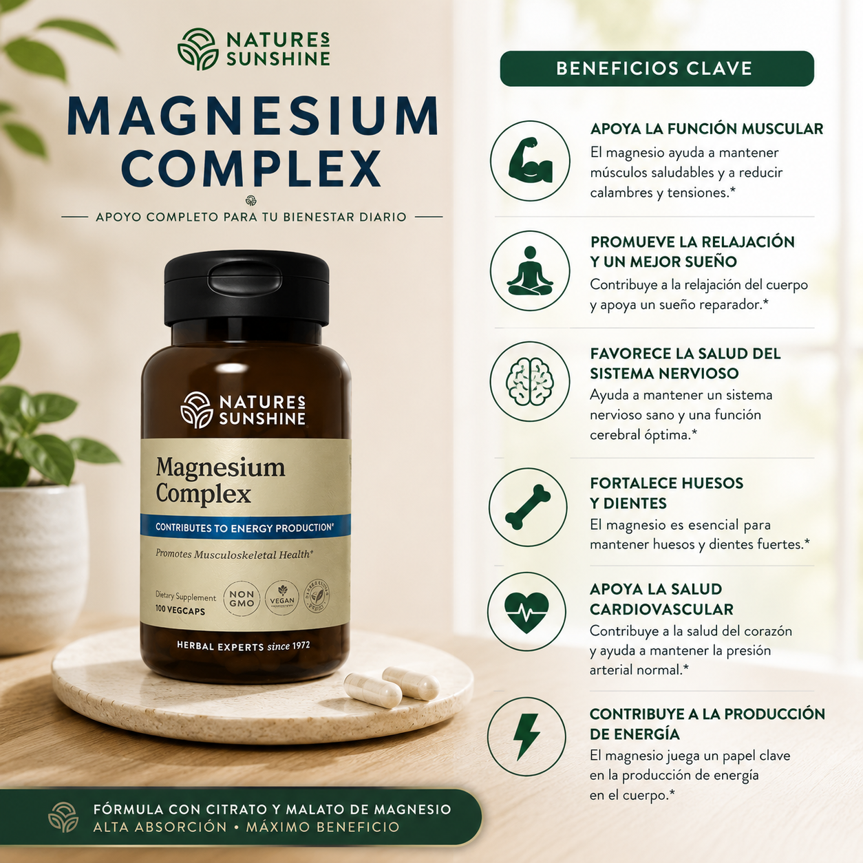 Magnesium Complex – Muscle, Bone & Nervous System Support | Nature’s Sunshine