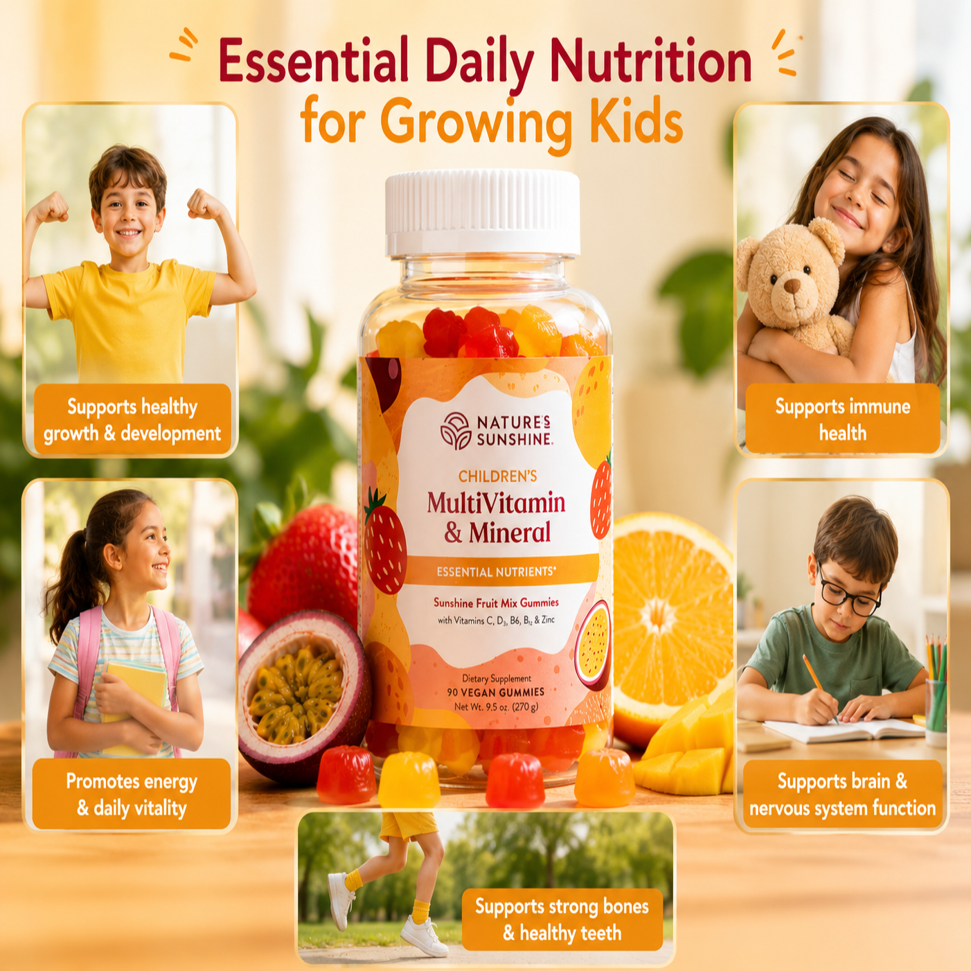 Children’s Multivitamin & Mineral Gummies – Daily Vitamins for Growing Kids | Nature’s Sunshine