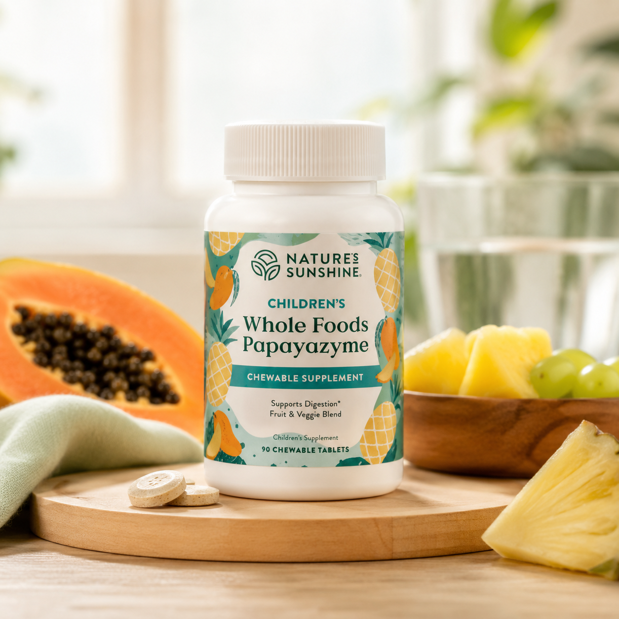 Children’s Whole Food Papayazyme – Kid-Friendly Digestive Support | Nature’s Sunshine