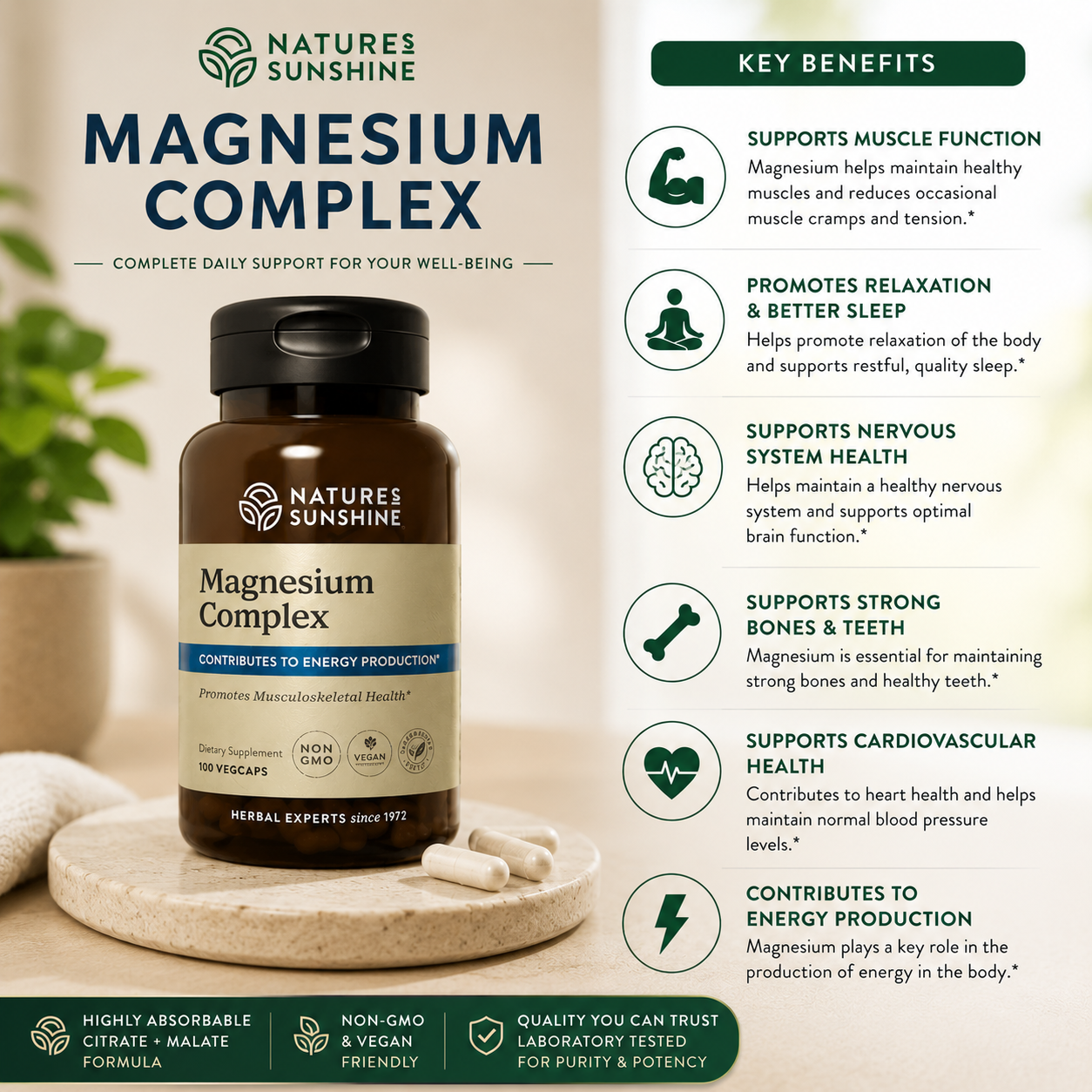 Magnesium Complex – Muscle, Bone & Nervous System Support | Nature’s Sunshine