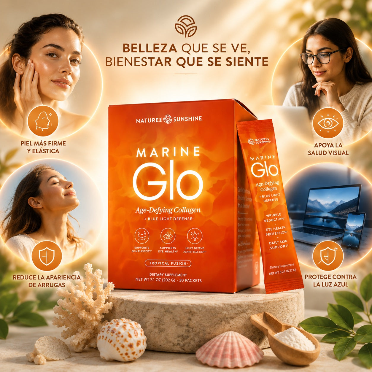 Marine Glo – Colágeno Marino para Piel y Salud Visual